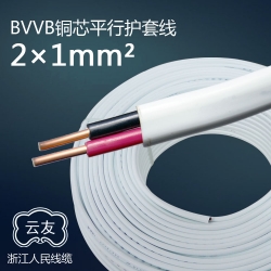 BVVB 1平方 二芯護套線 2*1銅芯電線 100米/卷